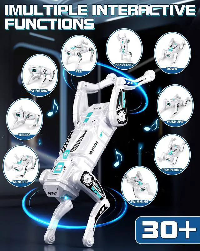 Alt view image 3 of 7 - TOPMVP Smart Robot Dog for Kids 3-12, App & Remote Control RC Stunt Puppy with 2 Batteries, Programmable STEM Toy with AI Emotion Mode & 30+ Actions - Interactive Electronic Pet Gift for Boys Girls