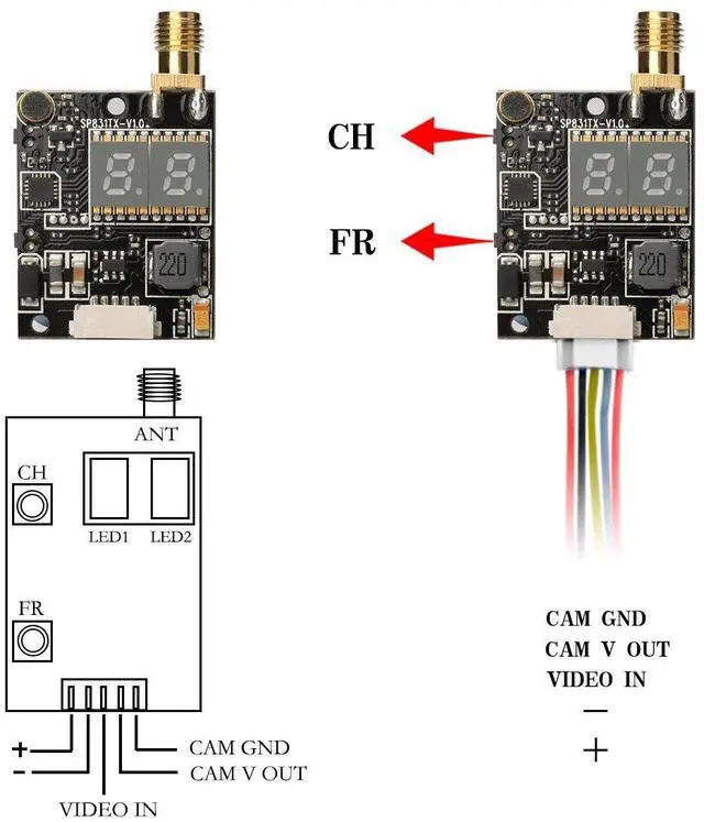 Alt view image 7 of 7 - AKK KC02 600mW FPV Transmitter with 600TVL 2.8MM 120 Degree High Picture Quality Sony CCD Camera for FPV Multicopter