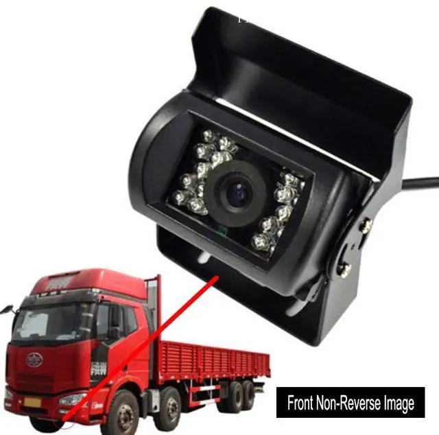 Alt view image 2 of 7 - EKYLIN Truck Front View Forward Camera 30FT Video Cable for Lorry Pickup Bus Vehicle Van Camper Car - CCD HD Non-Mirror Image w/o Parking Assistance Lines - Waterproof, Night Vision DC 12V-24V