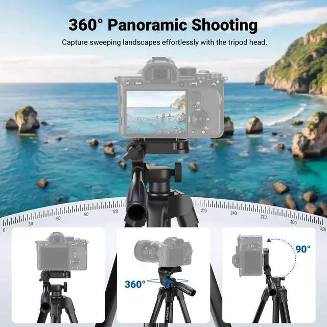 Alt view image 3 of 7 - Entry Level Version Tripod for Cell Phone & Camera, Metal Lightweight Portable Travel Stand with Cold Shoe Cellphone Holder Mount Compatible with iPhone for Video Recording Filming, TP53