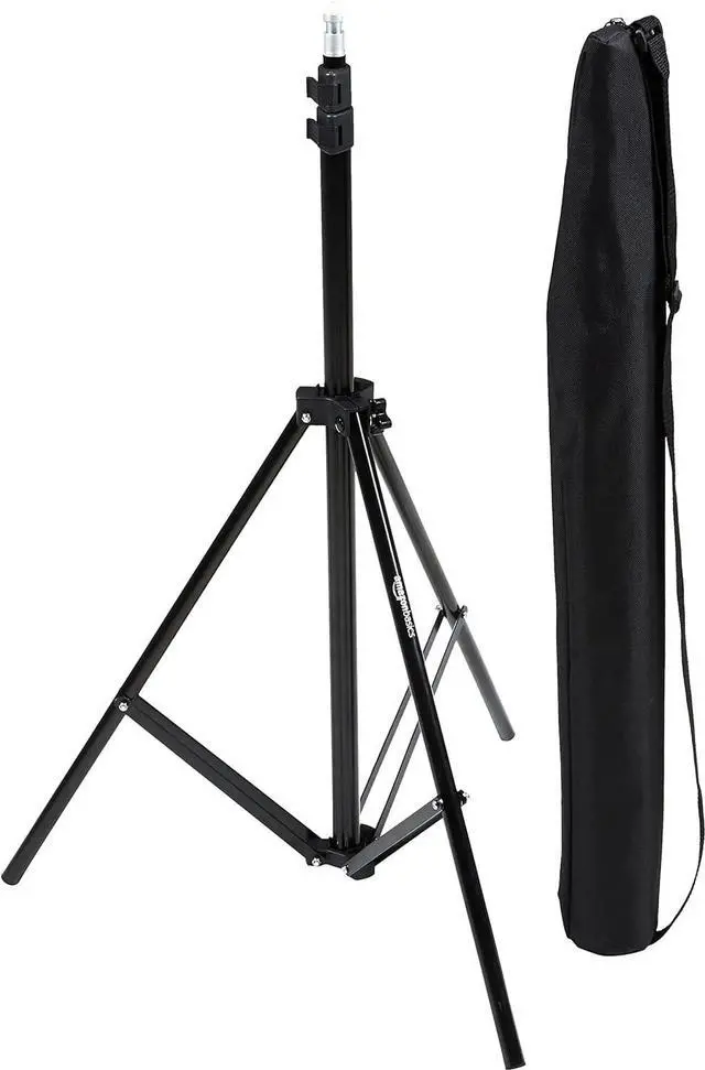 Main image of Amazon Basics Portable Aluminum Photography Light Stand Tripod with Case, 2.8-6.7 feet, Black