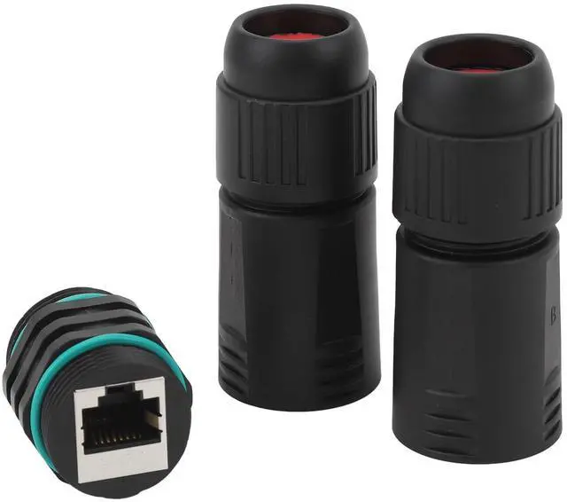 Main image of Network Cable Extension Adapter for Industrial Outdoor IP68 Network Docking Connector, RJ45 Female to Female with Kit CAT6.