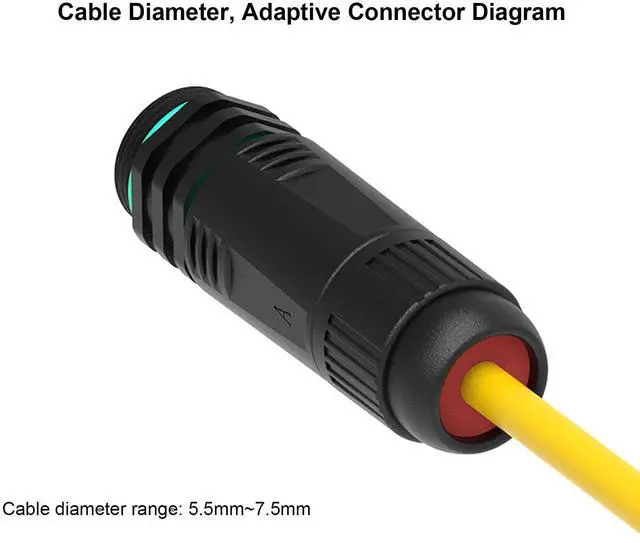 Alt view image 6 of 7 - Network Cable Extension Adapter for Industrial Outdoor IP68 Network Docking Connector, RJ45 Female to Female with Kit CAT6.