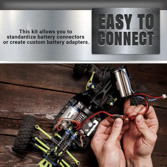 Alt view image 5 of 5 - 62 Pcs TMH EC3 / XT30 / XT60 / T-Plug Male and Female Adapter Connector Plug Kit with 14 AWG Silicone Wire and Heat Shrink Tubing for RC ESC Lipo Battery Motor Accessories (Total 62 PCS)