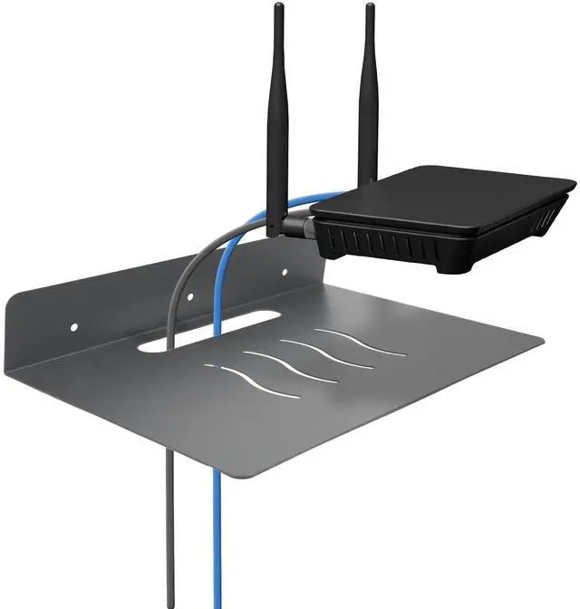 Main image of MZDMY Steel Floating Shelves for Wall,Small Wall ShelfSuitable for Bedroom, Living Room, Bathroom, Kitchen, Office (Grey, 11.81x8.46 in)