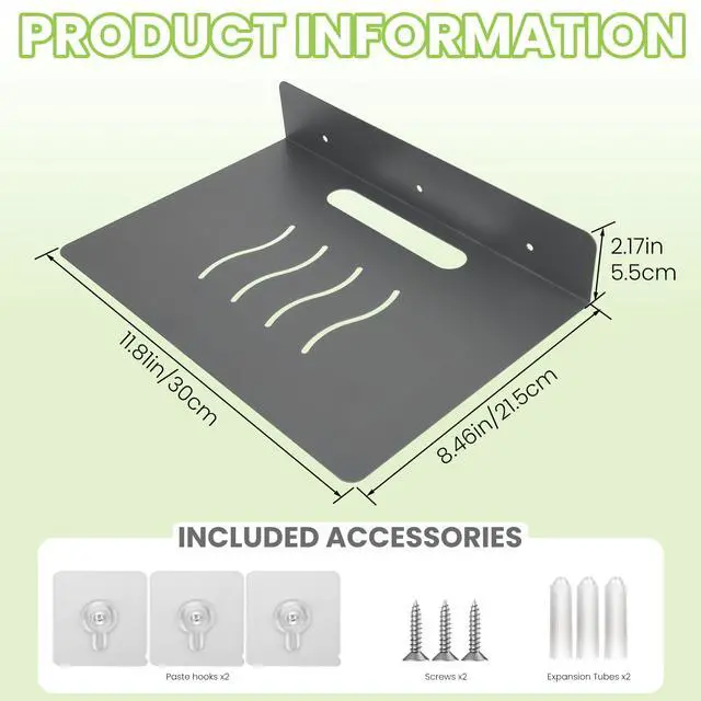 Alt view image 2 of 7 - MZDMY Steel Floating Shelves for Wall,Small Wall ShelfSuitable for Bedroom, Living Room, Bathroom, Kitchen, Office (Grey, 11.81x8.46 in)