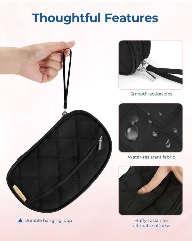 Alt view image 5 of 7 - BAGSMART Travel Cord Organizer Electronics Case, Double Layers Puffer Cable Organizer Bag Travel Essentials for Women, Tech Organizer Case for Charger, Phone, Flash Drive - Black