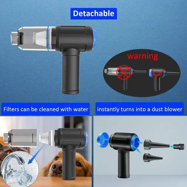 Alt view image 4 of 7 - Meudeen Air Duster - Computer Vacuum Cleaner - for Keyboard Cleaning - Cordless Canned Air - 110000RPM Powerful PC Cleaner(VC08)