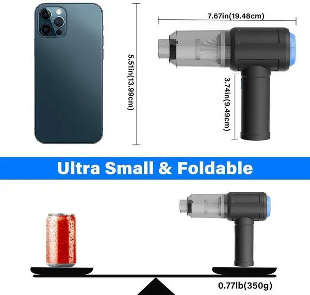 Alt view image 7 of 7 - Meudeen Air Duster - Computer Vacuum Cleaner - for Keyboard Cleaning - Cordless Canned Air - 110000RPM Powerful PC Cleaner(VC08)