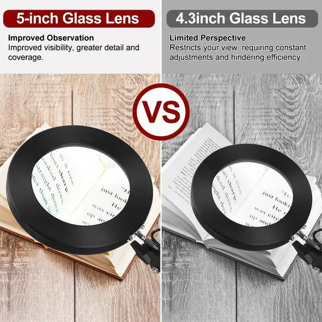 Alt view image 2 of 7 - HZQDLN 12X Magnifying Glass with Light and Stand, 2-in-1 Magnifier with Light Hands Free, 5 Color Modes LED Lighted, Magnifying Lamp for Reading Craft Hobby Painting Sewing Close Work