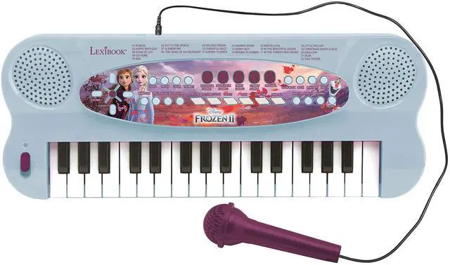 Main image of Lexibook, Frozen, Electronic Keyboard, 32-Keys Piano, Microphone for Singing, 22 Demo Songs, Battery Operated, Blue/Purple, K703FZ