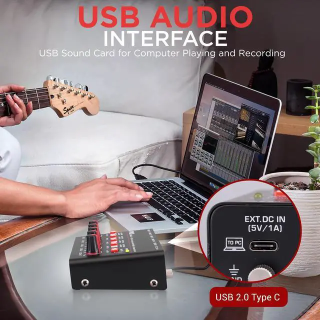 Alt view image 6 of 7 - 4-Channel Bluetooth Mini Line Mixer with USB Audio Interface - 4 Mono/Stereo Switching Inputs | Ultra-low Noise Design with High Headroom | Built-in USB-C Sound Card - PMAX4