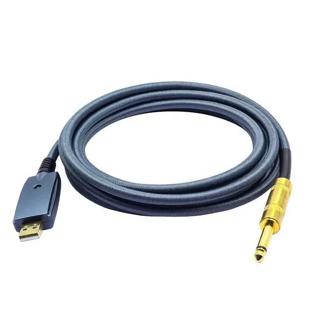 Alt view image 6 of 7 - SiYear USB Guitar Cable -USB Interface Male to 6.35mm 1/4" TS Mono Electric Guitar Converter Cable, Guitar Computer Connector Cord Adapter for Instruments Recording Singing Etc(Blue Grey-3M