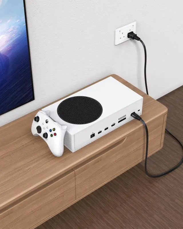 Alt view image 6 of 7 - Superer 2 Pack 6 ft AC Power Cord Cable Fit for Sony PS5 PS4 PS3 Slim PlayStation 5 4 3, Xbox Series X/S, Xbox One X/S, TV, Printer, Speaker Universal 2 Prong C7 Cables Replacement - (ETL Listed)