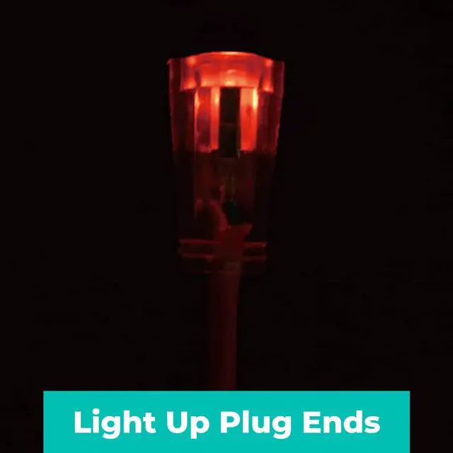 Alt view image 6 of 7 - KMC 50ft 16AWG Outdoor Extension Cord, SJTW 16/3 Lighted Power Cord, Bright Orange, ETL Certified (50ft/15.24m)