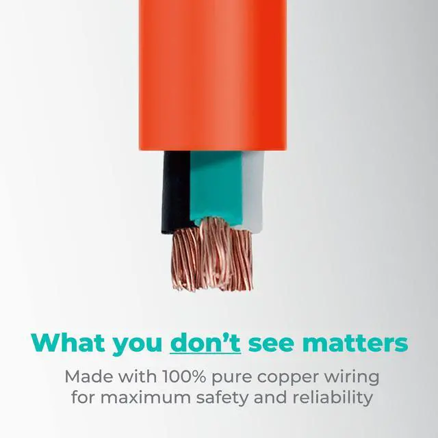 Alt view image 7 of 7 - KMC 50ft 16AWG Outdoor Extension Cord, SJTW 16/3 Lighted Power Cord, Bright Orange, ETL Certified (50ft/15.24m)