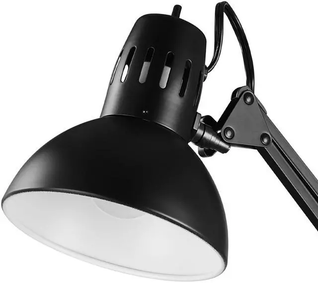 Alt view image 5 of 7 - 56963 31.5" Multi-Joint Desk Lamp with Metal Clamp, Black, On/Off Rotary Switch on Shade, Partially Adjustable Swing Arm, Home Essentials, Reading Light, Office Décor