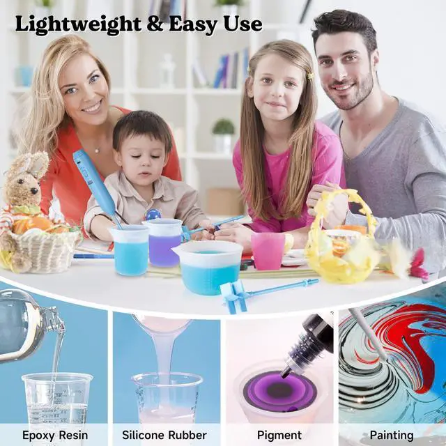 Alt view image 6 of 6 - LET'S RESIN Upgraded Resin Mixer Electric, Double Mixing Effect & Speed Control Handheld Epoxy Mixer with Minimizing Bubbles, Rechargeable Resin Supplies for Resin,Liquid Silicone, Molds, Soap Making
