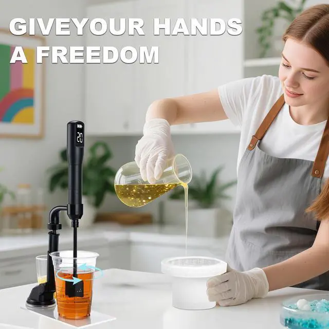 Alt view image 2 of 6 - Keway Resin Mixer, 3 Speeds Epoxy Resin Supplies Electric - Smart Timer Mode Free Your Hands Minimize Bubbles, Epoxy Resin Mixing Tools with 4 Paddles for DIY Crafts, Jewelry Making, Paint, Silicone