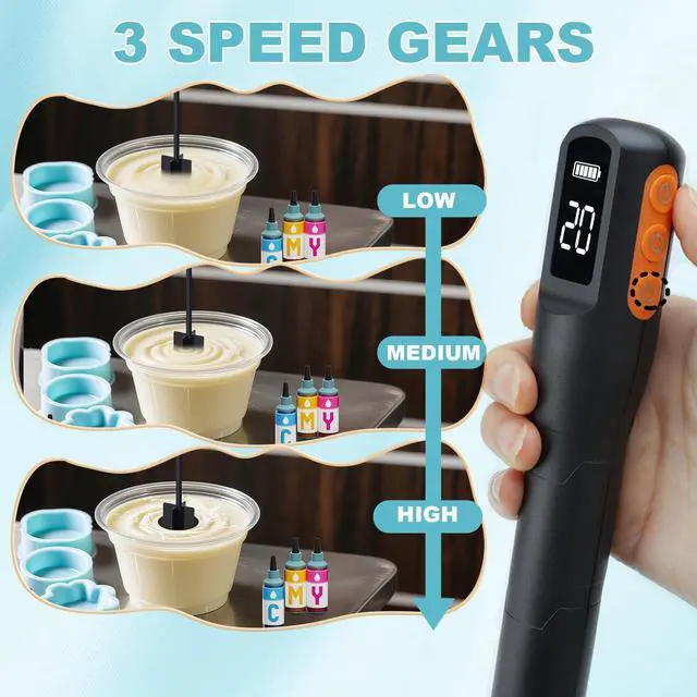 Alt view image 5 of 6 - Keway Resin Mixer, 3 Speeds Epoxy Resin Supplies Electric - Smart Timer Mode Free Your Hands Minimize Bubbles, Epoxy Resin Mixing Tools with 4 Paddles for DIY Crafts, Jewelry Making, Paint, Silicone