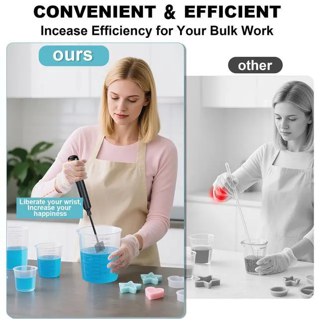 Alt view image 4 of 6 - Keway Resin Mixer, 3 Speeds Epoxy Resin Supplies Electric - Smart Timer Mode Free Your Hands Minimize Bubbles, Epoxy Resin Mixing Tools with 4 Paddles for DIY Crafts, Jewelry Making, Paint, Silicone