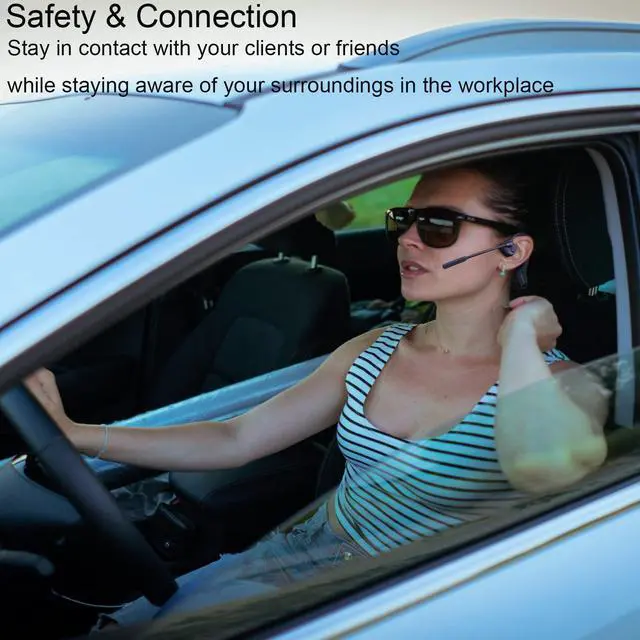 Alt view image 4 of 7 - QAZITV Bone Conduction Headphones Bluetooth with mic Open Ear Wireless Headphones Noise canceling Computer headsets with mic for Clear Hand Free Calls multipoint Connection Fast Charging