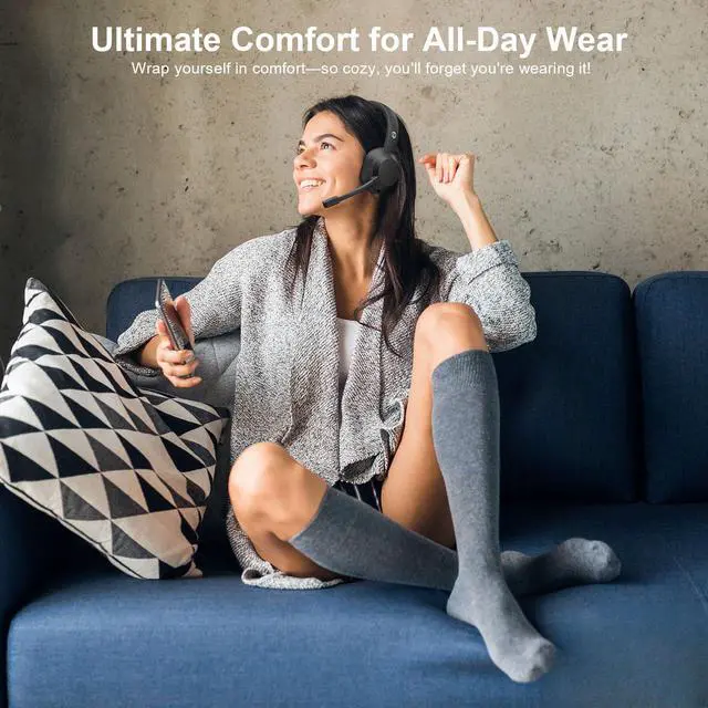 Alt view image 6 of 7 - FXWONTY Wireless Headset, Bluetooth Headphones with Mic(AI Noise Cancelling), 65 Hrs Working Time with USB Dongle, Wireless Headset with Mic for Work from Home/Computer/Laptop/PC/Android