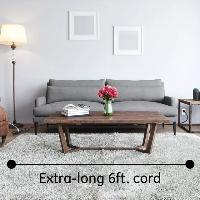 Alt view image 4 of 7 - GE 4-Outlet Surge Protector, 2 USB Ports, 6 Ft Power Cord, 450 Joules, Flat Plug, Twist to Lock Safety Covers, Automatic Shutdown Technology, Circuit Breaker, Warranty, UL Listed, Black, 37465