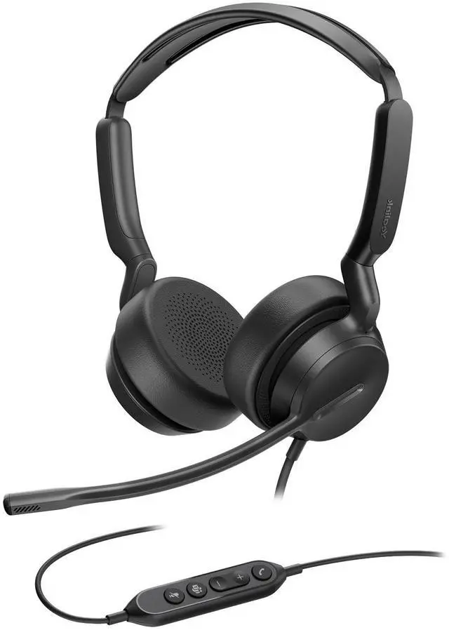 Main image of Yealink UH42 USB-C/A Headset with Microphone for PC Computer, Wired Headset Teams Certified, Noise Cancelling Mic, in Line Control, Mute Button, Cable Length 7.05FT, All Day Comfort