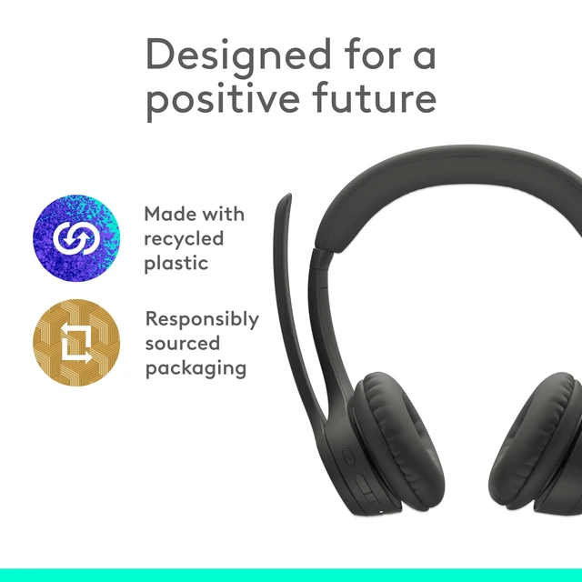 Alt view image 7 of 7 - Zone 301 Wireless Bluetooth Headset - Graphite | Noise-canceling microphone, compatible with Windows, Mac, Chrome, Linux, iOS, iPadOS, Android