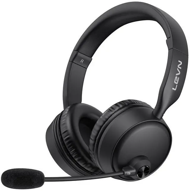 Main image of LEVN Bluetooth Headset with Microphone, Wireless Headset with Mic & Mute Button, 60 Hrs Working Time, Noise Cancelling Bluetooth Headphomes 5.3 Multipoint Connect to Cell Phone/Mobile/Laptop/Tablet/PC