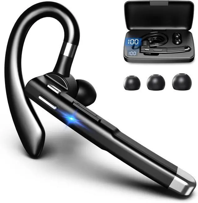 Main image of Bluetooth Headset, Bluetooth Wireless Earpiece with mic Trucker Headset for Phone Case Office Phones with Built-in Microphone Manos Libres Noise Cancelling(Black)