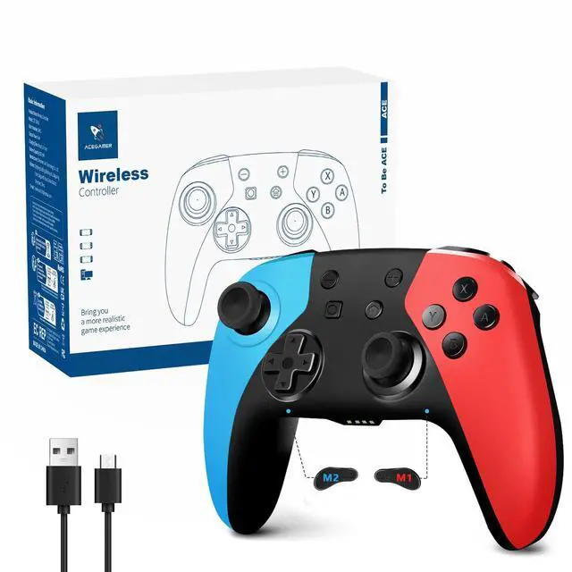 Main image of AceGamer Wireless Pro Controller for Nintendo Switch 2/Switch/Lite/OLED/Windows PC, Bluetooth Controller with Hall Effect Joysticks, Wake-up/Turbo/Dual Vibration/Macros/6-Axis Gyro/Screenshot