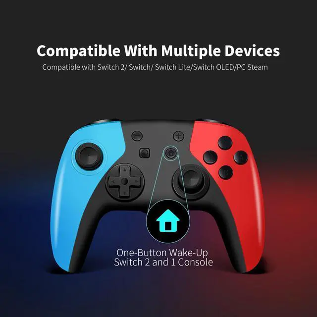 Alt view image 7 of 7 - AceGamer Wireless Pro Controller for Nintendo Switch 2/Switch/Lite/OLED/Windows PC, Bluetooth Controller with Hall Effect Joysticks, Wake-up/Turbo/Dual Vibration/Macros/6-Axis Gyro/Screenshot