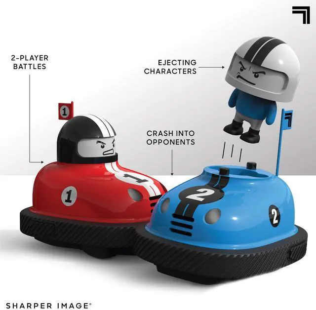 Alt view image 7 of 7 - Sharper Image Road Rage Remote Control Cars, Mini RC Speed Ejector Bumper Cars, 2 Player Head to Head Battle Game with Ejecting Drivers, Sounds & Lights, Fun Indoor Kids Toys for Ages 6 and Up