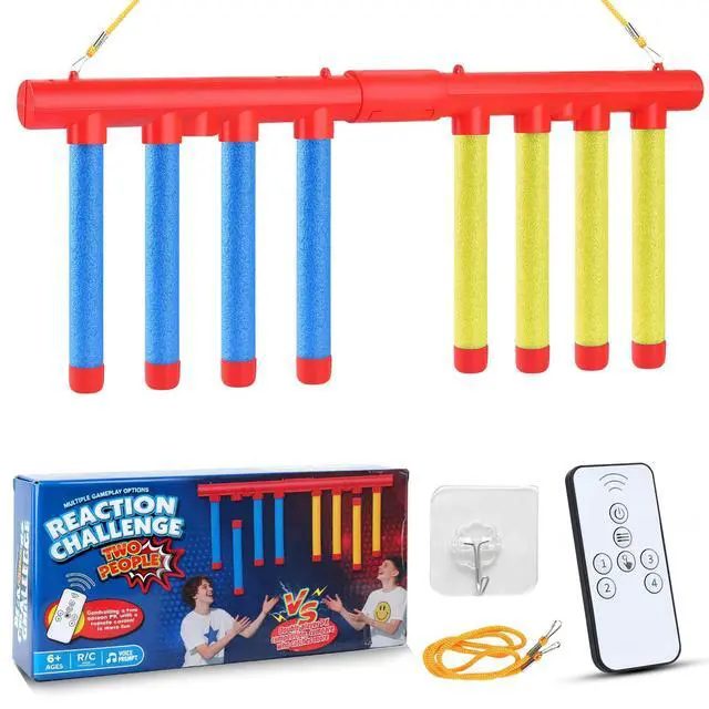 Main image of ATG Reflex Sticks Challenge Game Remote Control, 3 Speed Modes, Solo/Dual Play Hand-Eye Coordination & Reaction Training Toy Drop Sticks Game for Kids & Adults