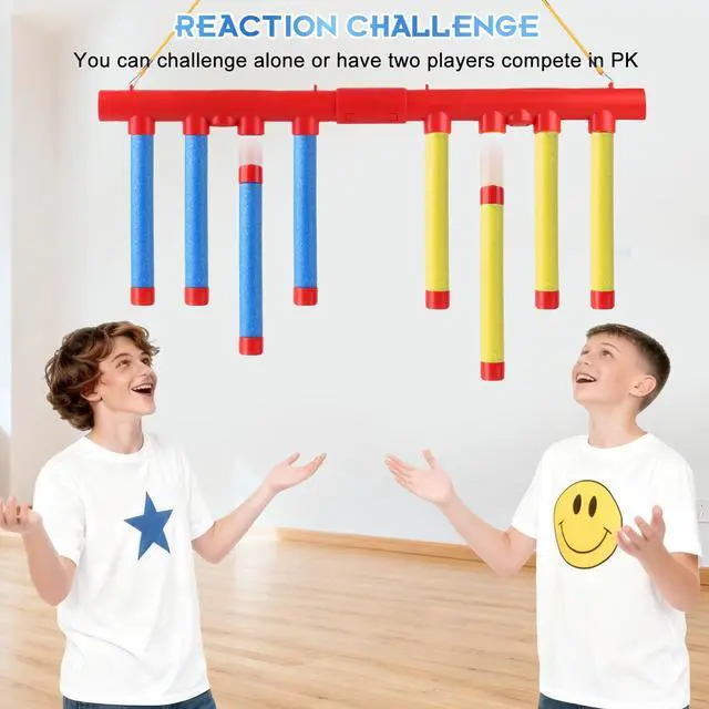 Alt view image 5 of 7 - ATG Reflex Sticks Challenge Game Remote Control, 3 Speed Modes, Solo/Dual Play Hand-Eye Coordination & Reaction Training Toy Drop Sticks Game for Kids & Adults