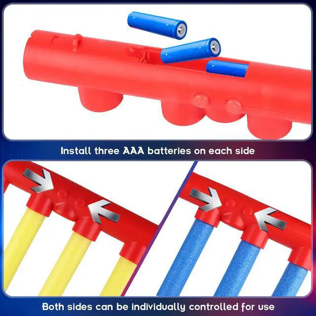 Alt view image 3 of 7 - ATG Reflex Sticks Challenge Game Remote Control, 3 Speed Modes, Solo/Dual Play Hand-Eye Coordination & Reaction Training Toy Drop Sticks Game for Kids & Adults