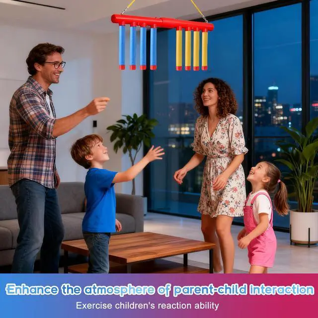 Alt view image 7 of 7 - ATG Reflex Sticks Challenge Game Remote Control, 3 Speed Modes, Solo/Dual Play Hand-Eye Coordination & Reaction Training Toy Drop Sticks Game for Kids & Adults