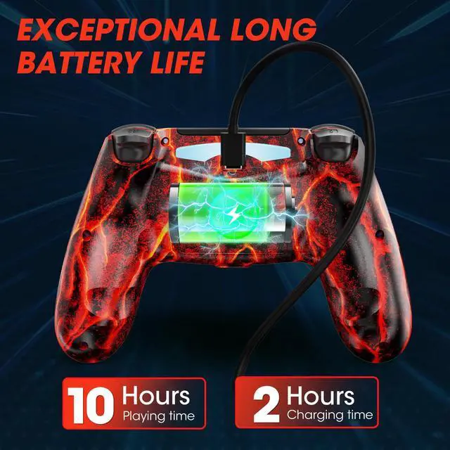 Alt view image 6 of 7 - citnh Wireless Controller for PS4,compatible with ps4/slim/pro and windows pc 6-Axis Gyro/Multi Touch Pad/3.5mm Audio Jack/800mAh Battery and Speaker (red)