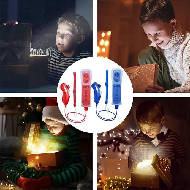 Alt view image 7 of 7 - Wii Remote Controller, 2 Packs Upgrade Wireless Controller Compatible with Wii Wii U Console(Deep blue and red)