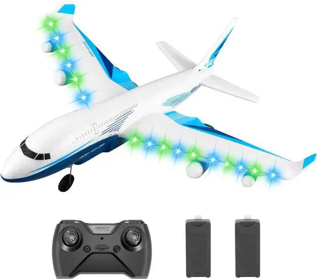 Main image of 4DRC Remote Control Airplane for Kids Boys Adults, G2 Remote Control Plane Jet for Beginners Adult, Ready to Fly Airplane with One Key Aerobatic LED Light, RC Plane for Kids, 2 Battery