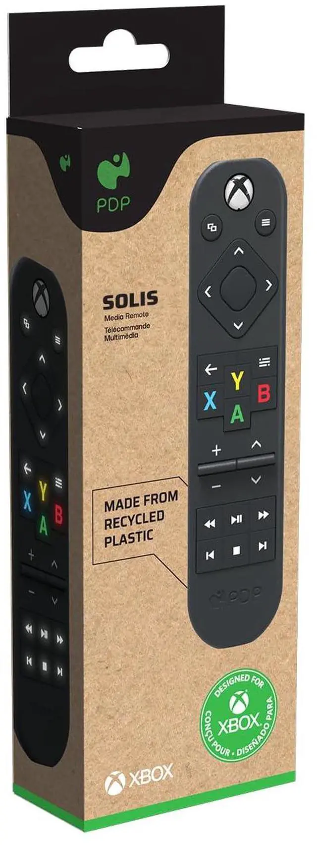 Alt view image 6 of 7 - PDP Solis Xbox Gaming Media Remote Control for TV - Fully Licensed by Microsoft for Xbox Series X|S, Xbox One, Solar Powered Rechargeable Battery, Compact Navigation Toggle, Black