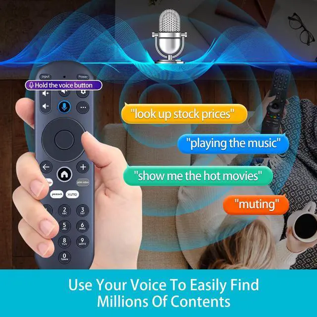 Alt view image 7 of 7 - ZWP Replacement Voice Remote Control Compatible for Xumo Smart TV, for Element 4K UHD HDR Xumo TV E500AC43C E500AC50C E500AC55C E500AC65C E500AC43C E500AC50C E500AC55C E500AC65C