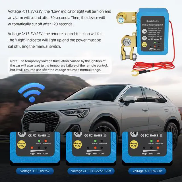 Alt view image 4 of 6 - RVBOATPAT 12V 240A Remote Battery Disconnect Switch Kill Switch Automatic Power Shut Off Switch Remote Control Switch for Auto Car Truck Boat