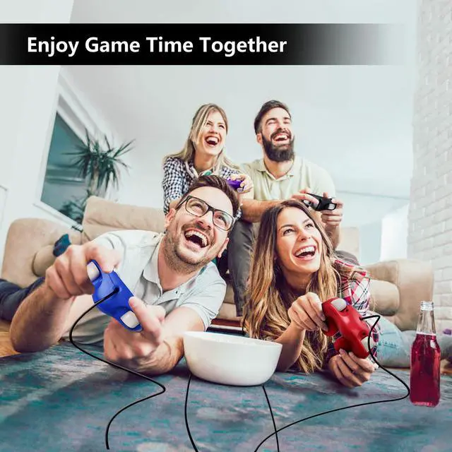 Alt view image 6 of 6 - FIOTOK Gamecube Controller, Classic Wired Controller for Wii Nintendo Gamecube (Blue & Red-2Pack)