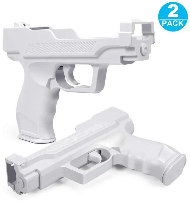 Main image of Motion Plus Gun Compatible with Nintendo Wii Controller + Wii Shooting Games (White,Set of 2)