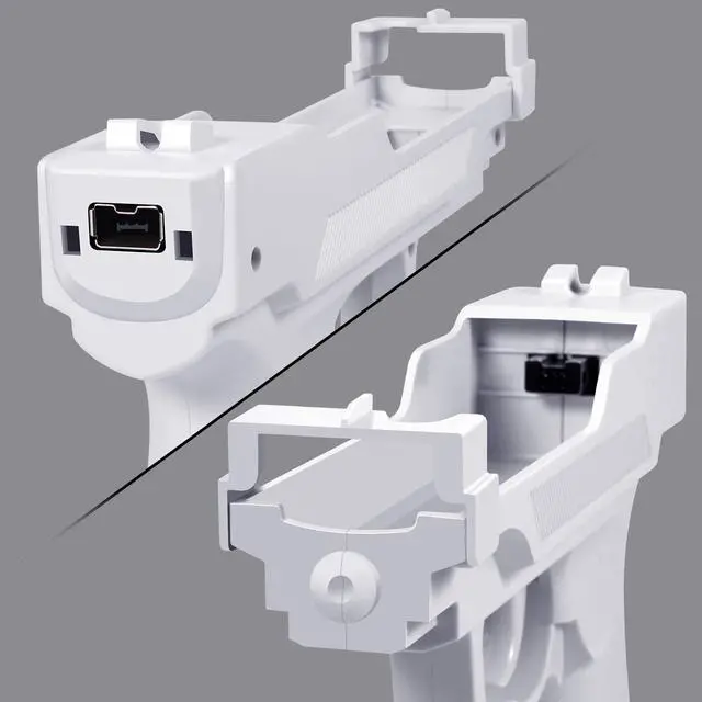 Alt view image 4 of 6 - Motion Plus Gun Compatible with Nintendo Wii Controller + Wii Shooting Games (White,Set of 2)