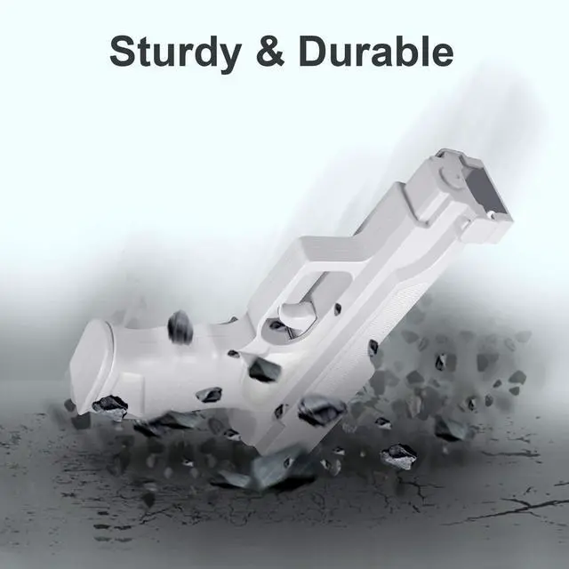 Alt view image 6 of 6 - Motion Plus Gun Compatible with Nintendo Wii Controller + Wii Shooting Games (White,Set of 2)