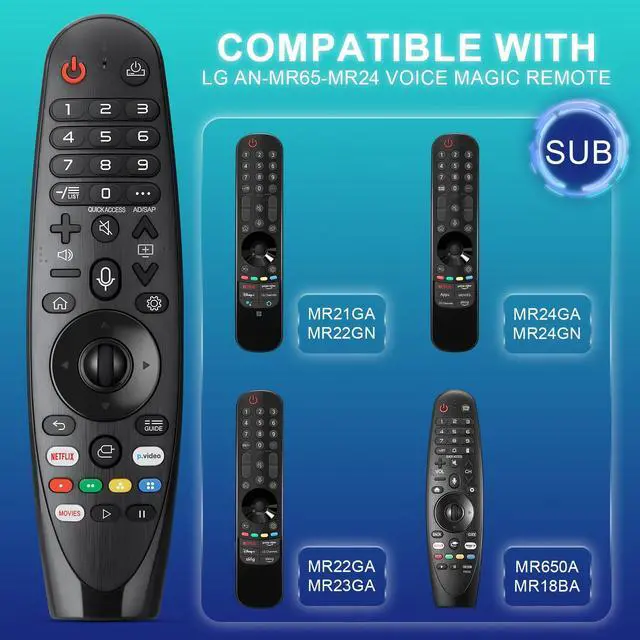 Alt view image 2 of 7 - Voice-Magic-for-LG-TV-Remote-Control-Replacement Compatible with LG Smart OLED Thinq Webos TVs for AKB75855501 AN-MR24gn MR23gn MR22gn MR21ga MR20ga